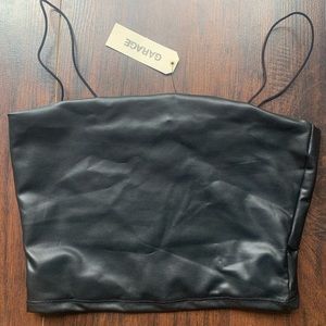 Garage Leather Cropped Shirt